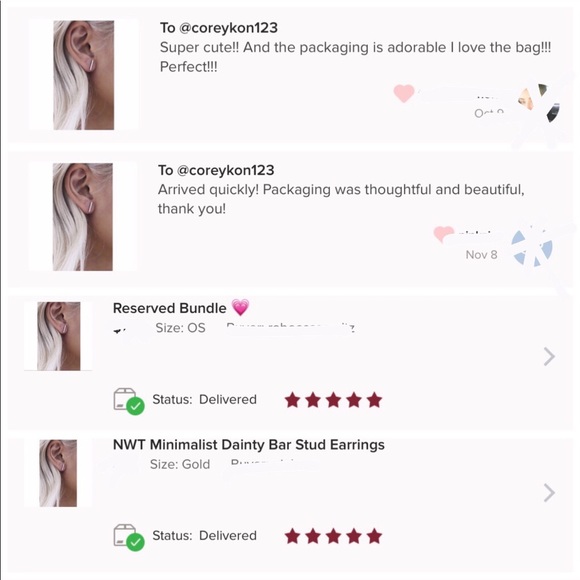 ❤︎ Minimalist Bar Stud Earrings ❤︎ - Picture 5 of 5